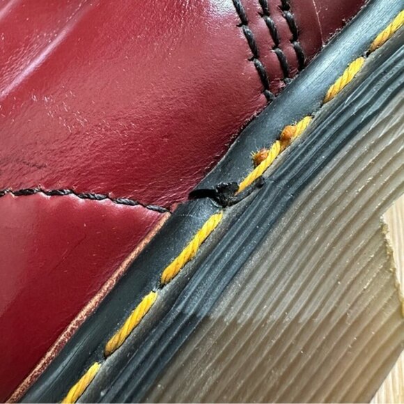 Vintage 1460 Dr. Martens Original Boot Made in England 8 Eye Cherry Red UK 4.5 - Picture 6 of 16